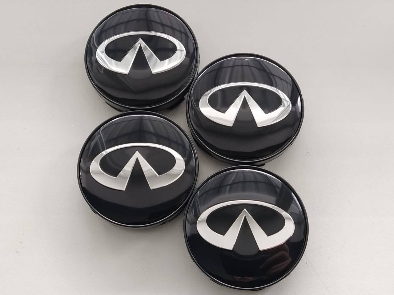 

Колпачки заглушки в литые диски Infiniti 60/56/10 мм. Черные Черная основа