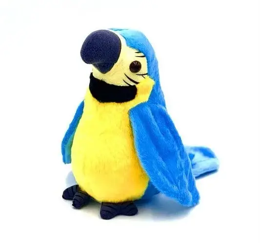 

Говорящий попугай Parrot Talking плюшевая игрушка, интерактивный попугайчик синий