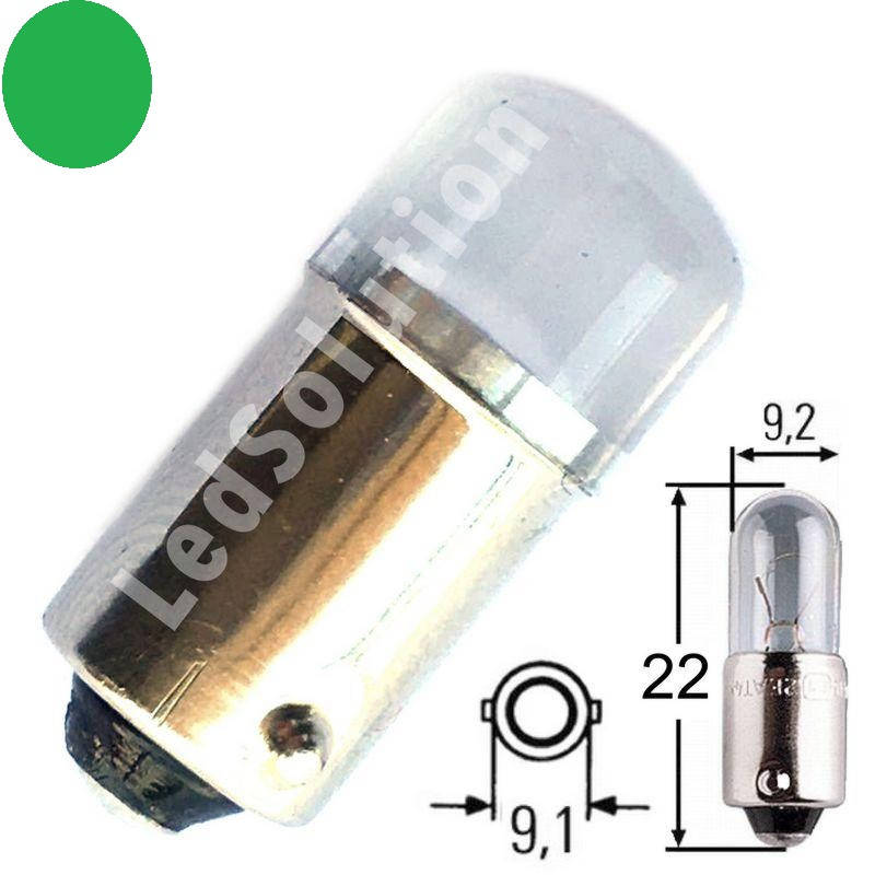

Автомобильная LED лампа BA9S T4w 12V 2smd 2835 светодиодная, зеленый цвет света