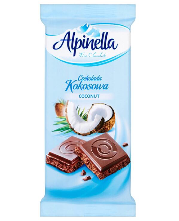 

Шоколад Alpinella молочный с кокосом 90 г