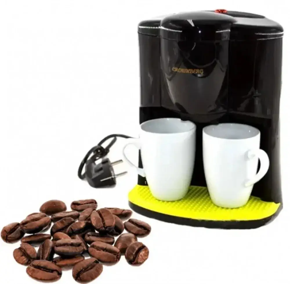 

Кофеварка Crownberg Cb-1560 Чёрная 600 Вт Капельная Кофеварка + подарок 2 чашки