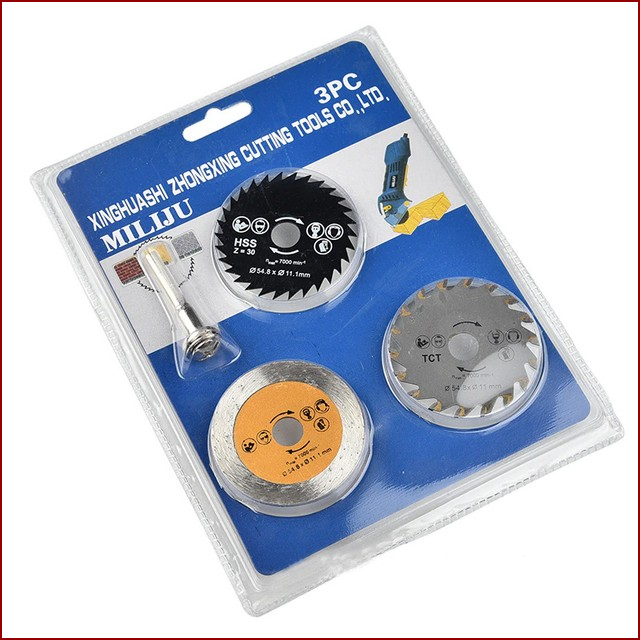 

Набор отрезных дисков для дрели и шуруповерта 3 шт ,дерево, плитка, алюминий VIC 12-300