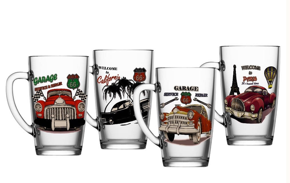 

Чашка стеклянная Prince "Garage" (4вида) 400мл