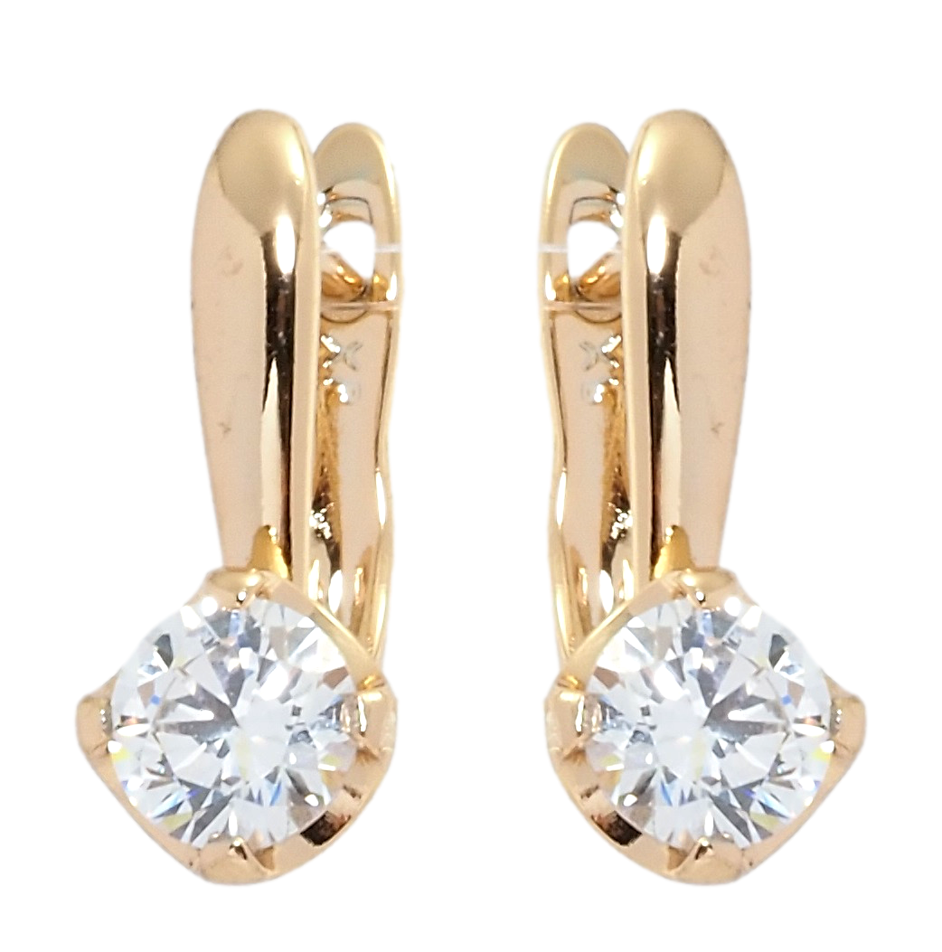 

Серьги Xuping Позолота 18K английский замок "Фианиты на дужках"