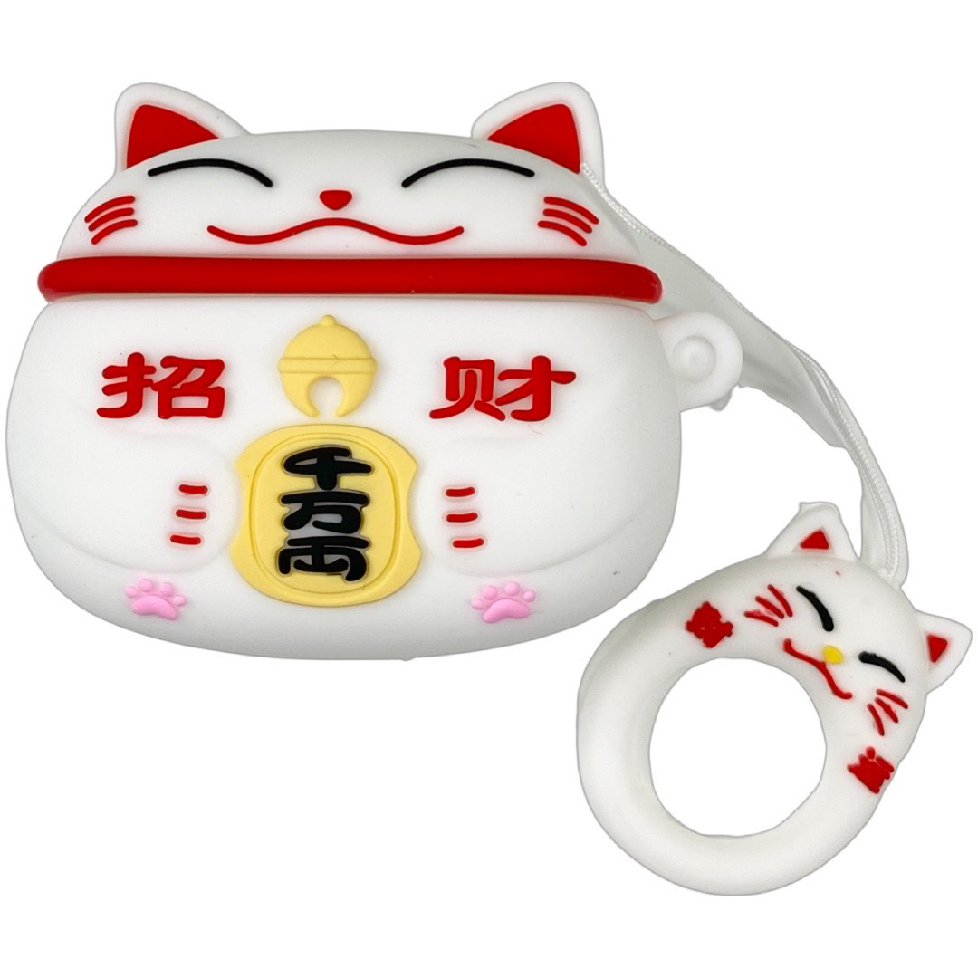 

Силиконовый чехол с карабином для Huawei FreeBuds 4i Кот белый, Разные цвета