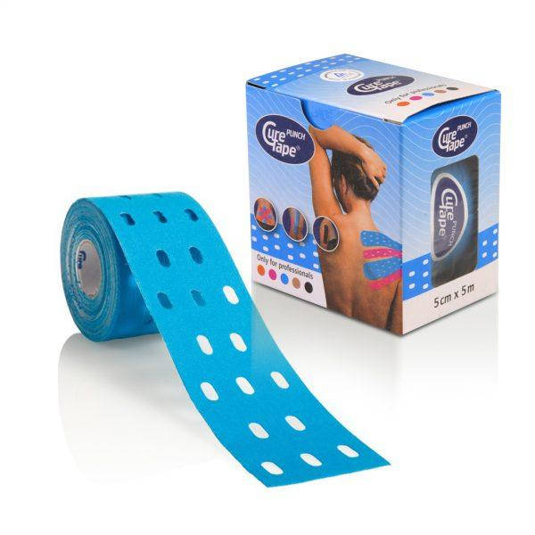 

Кинезио тейп CureTape PUNCH 5см х 5м голубой