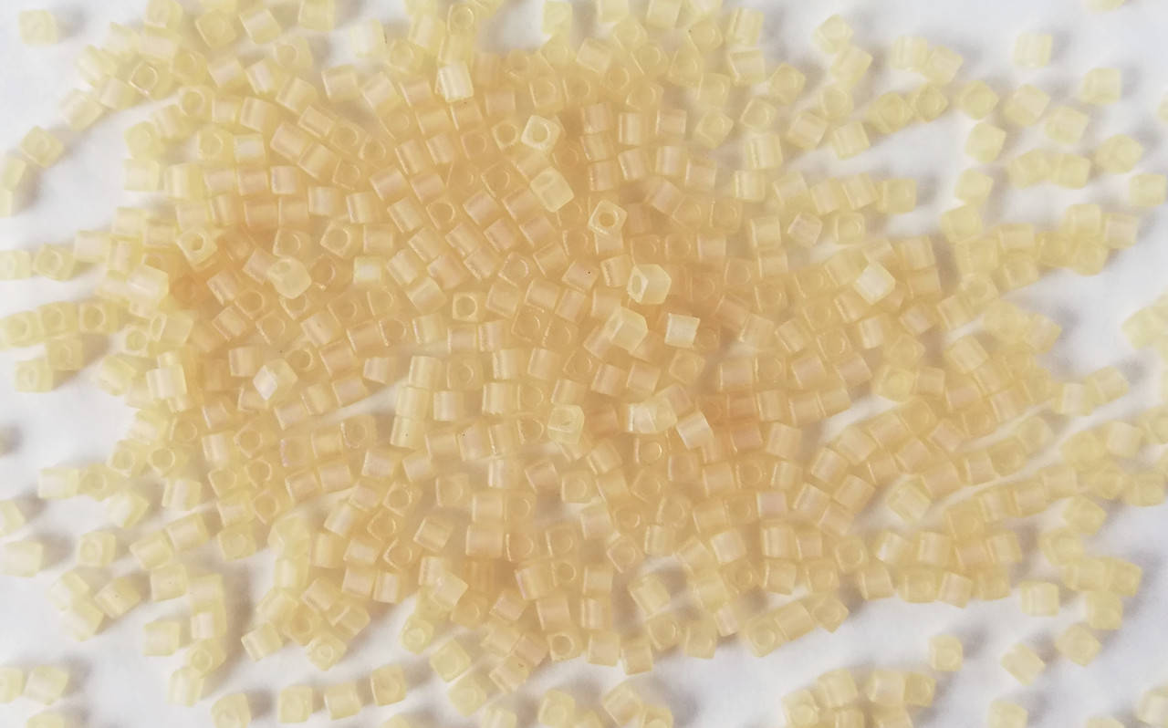 

Miyuki Square Beads 1,8 мм SB0132FR Matted Transp Lt.Topaz AB