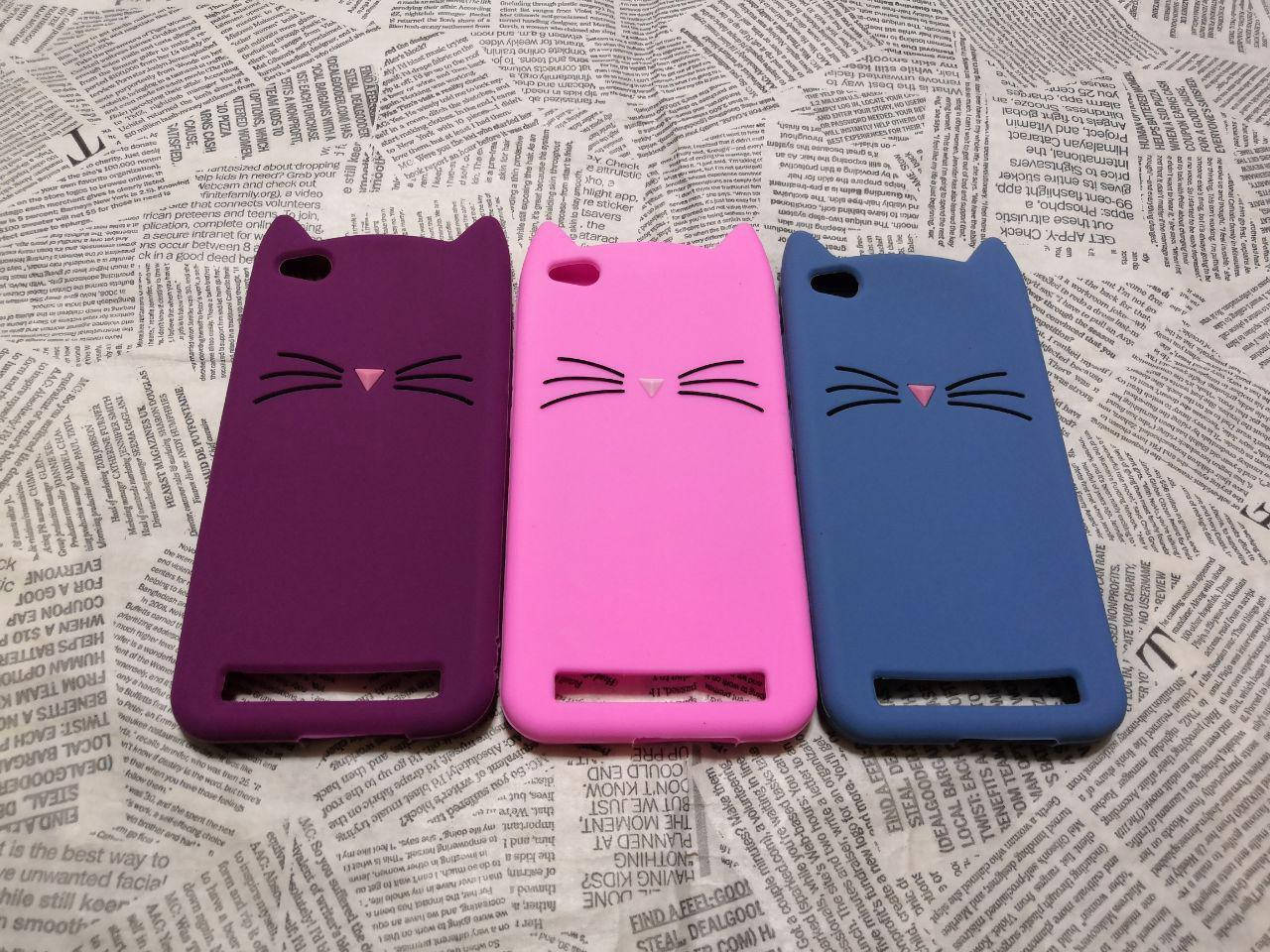 

Резиновый 3D чехол накладка Кот Усы для Xiaomi (Ксиоми) Redmi 5А, Разные цвета