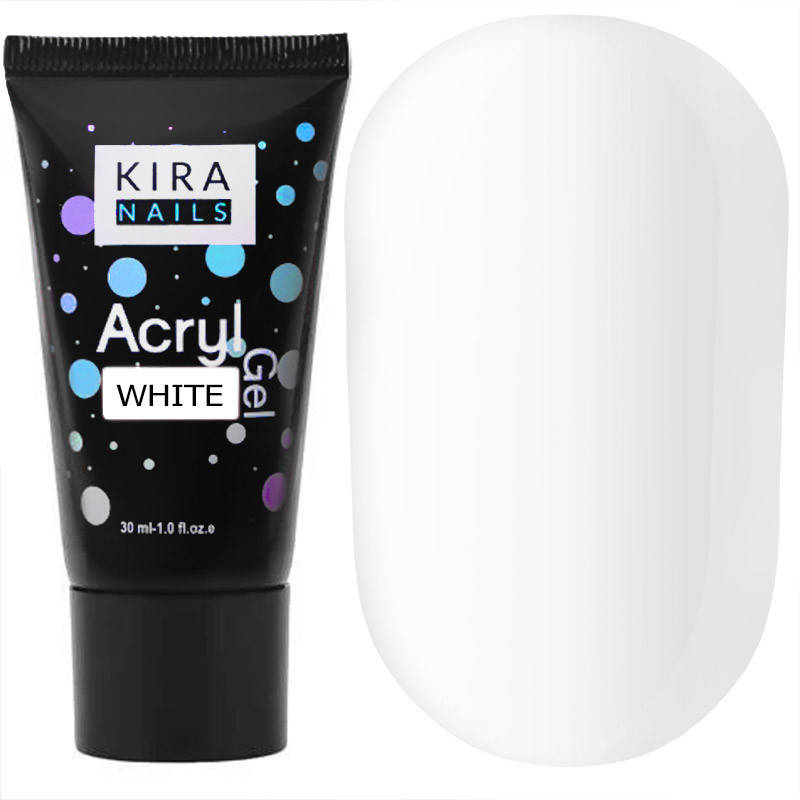 

Kira Nails Acryl Gel White, 30 г, Белый