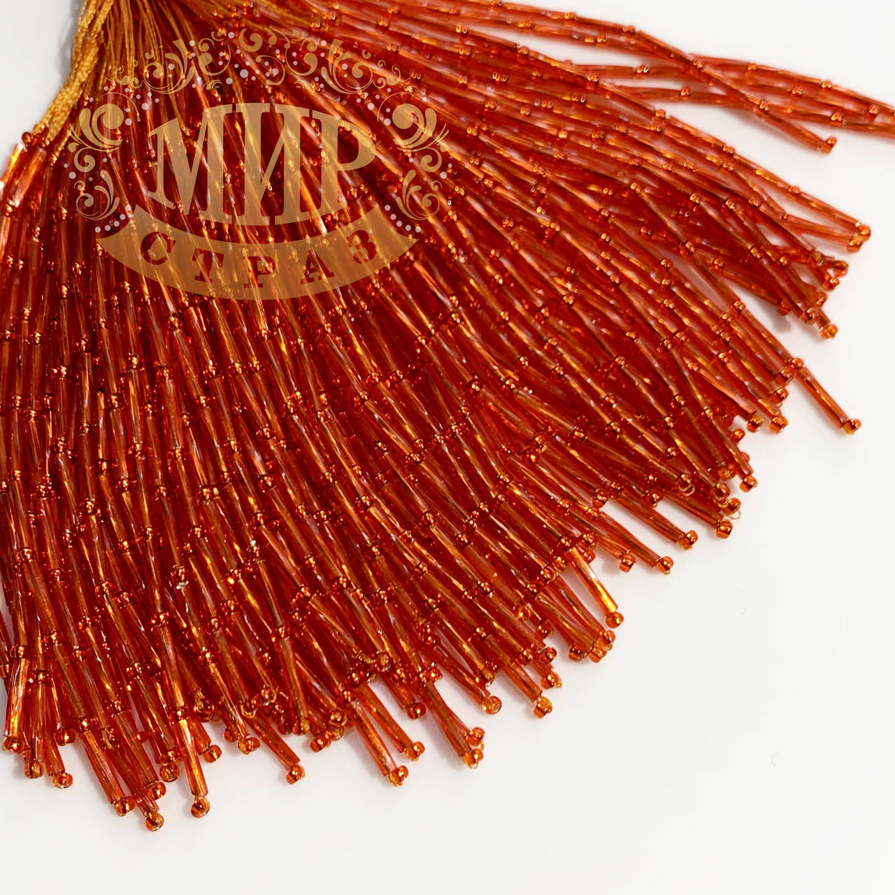 

Стеклярусные пучки витые, цвет Sun, длинна 8см (10штук)