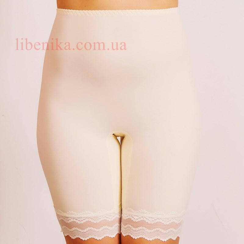 

Панталоны из хлопка с широкой ластовицей и кружевом белого цвета. Размеры 48, 50, 52, Молочный