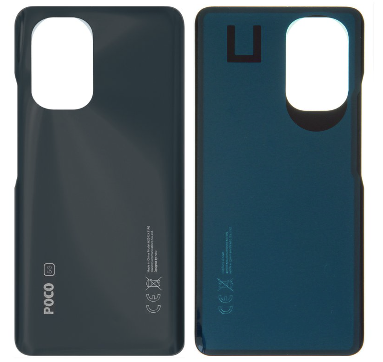 

Задняя крышка дляXiaomi Poco F3, черная, Night Black, Черный