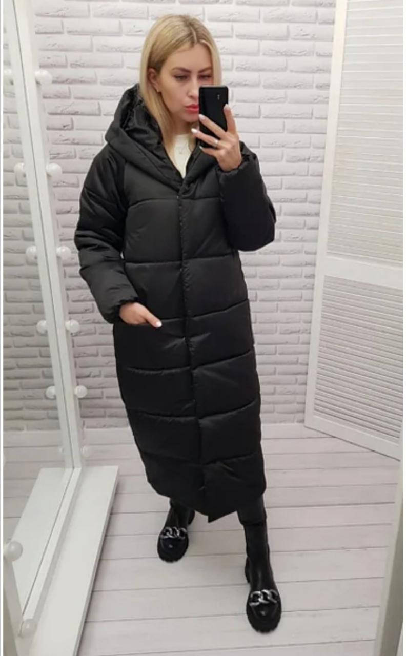

Зимняя куртка пуховик Oversize. Арт. А 521. Цвет чёрный, Черный