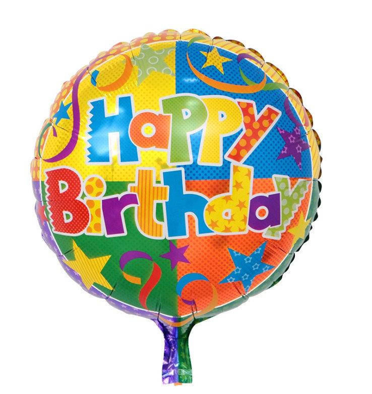 

Шар фольгированный круглый Happy birthday 18 ", Красный