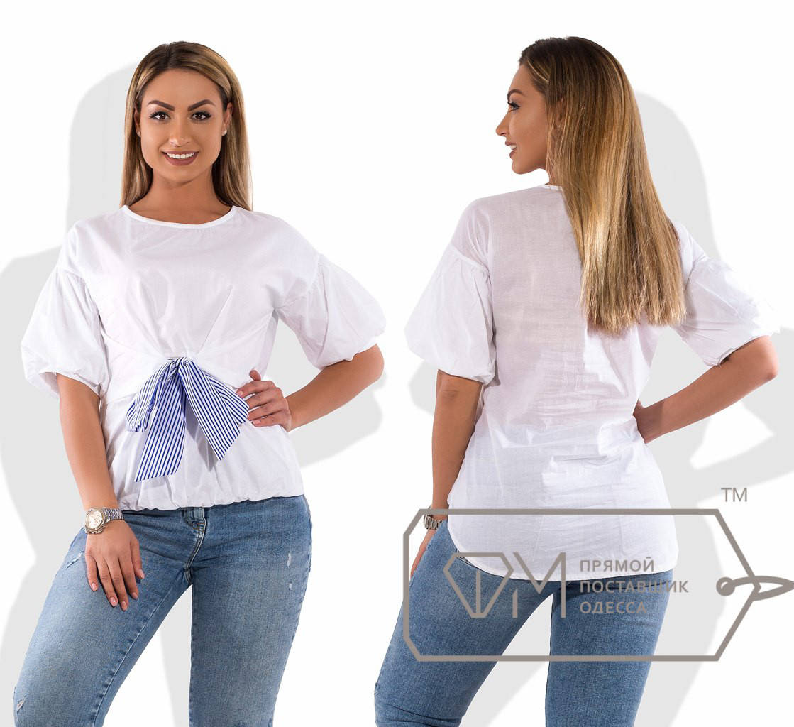 

Коттоновая блузка батал, Белый