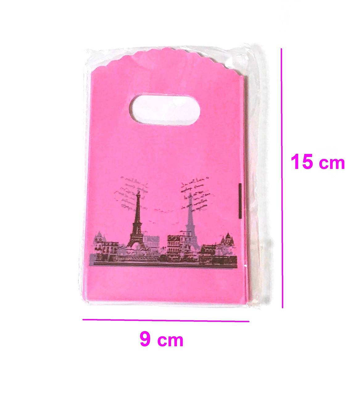 

Подарочные Пакеты, 9см*15см, (50 шт.), Набережная Париж, розовый
