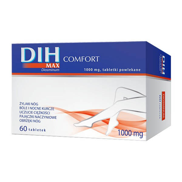 

DIH Max Comfort 1000 mg - для защиты сосудов, 60 шт