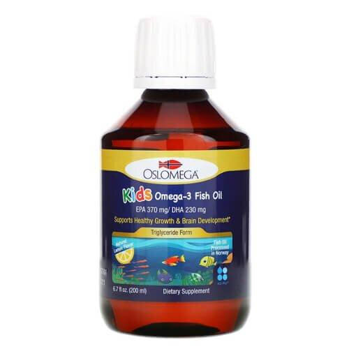 

Омега 3 для детей, от 2 лет лимонный вкус, Oslomega Kid's Omega-3 200 мл