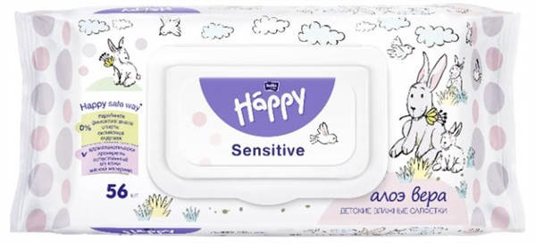 

Влажные салфетки Bella Happy Sensetive Aloe Vera 56 шт