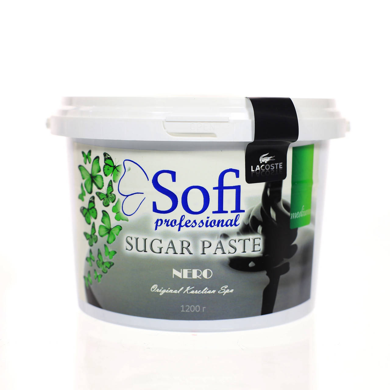 

Чёрная сахарная паста для шугаринга Sofi NERO Aroma MEDIUM 1200 г, Черный