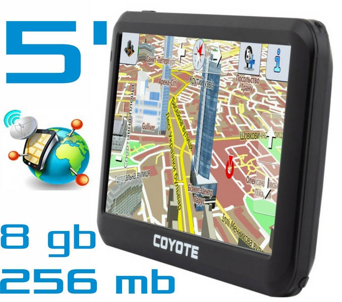 

GPS навигатор COYOTE 556 MATE PRO 5 дюймов RAM 256 mb ROM 8 Gb с картами навигации
