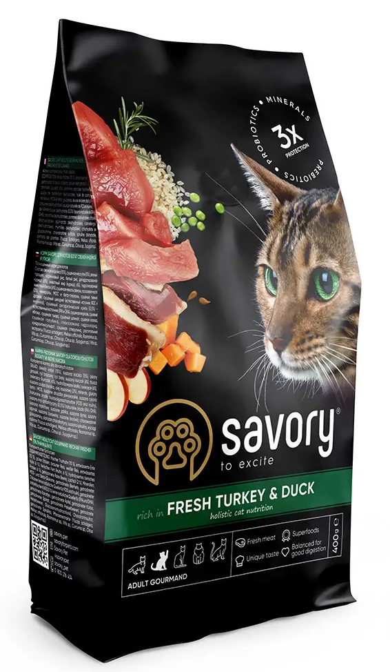 

Savory корм холистик для привередлевых кошек 400г (индейка и утка)