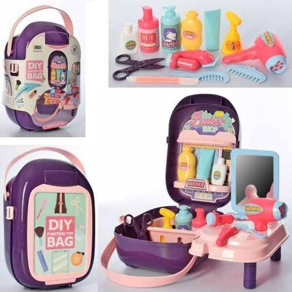 

Игровой набор парикмахера, стилиста 8103/8252 салон красоты в чемодане DIY painting toy BAG