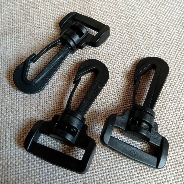 

Карабін пластиковий, сумочний, 2,5 см, чорний., Черный