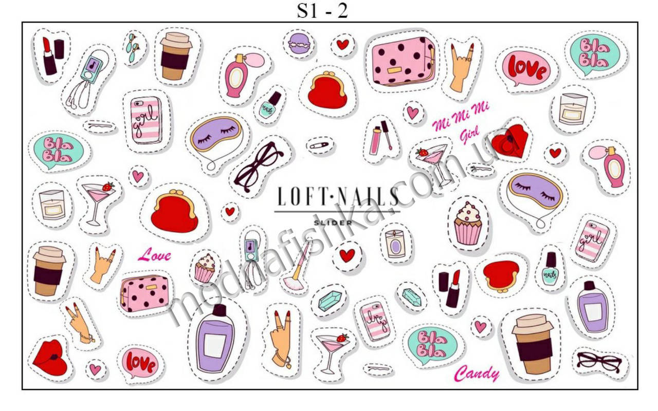 

Слайдер для дизайна ногтей LOFT S1-2, Разные цвета