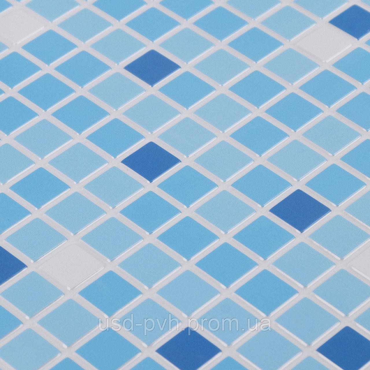 

ПАНЕЛИ ПВХ ЛИСТОВЫЕ для Ванной Декоративные Водостойкие Пластиковые Мозаика «Микс Голубой» 957*480 мм, Голубой