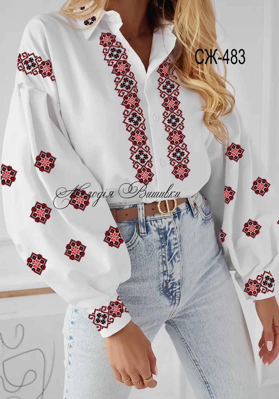 

Женская рубашка - вышивка, заготовка для вышивки нитями или бисером №483