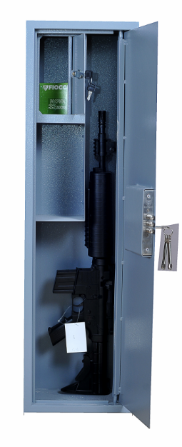 

Сейф оружейный ЯОУ-1000 сейф для ружья для хранения оружия металлический с полками, Серый
