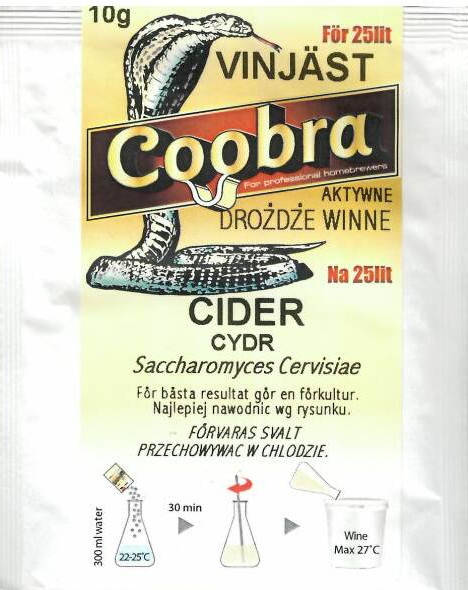

Coobra дрожжи для сидра