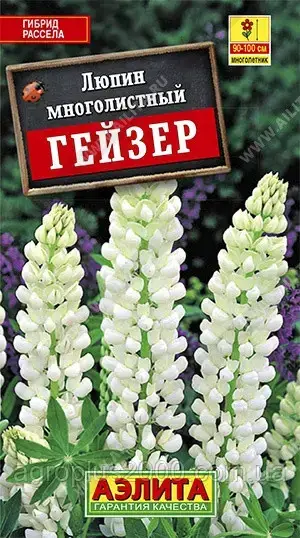 

Семена Люпин многолетний Гейзер 0,5 грамма Аэлита, Белый