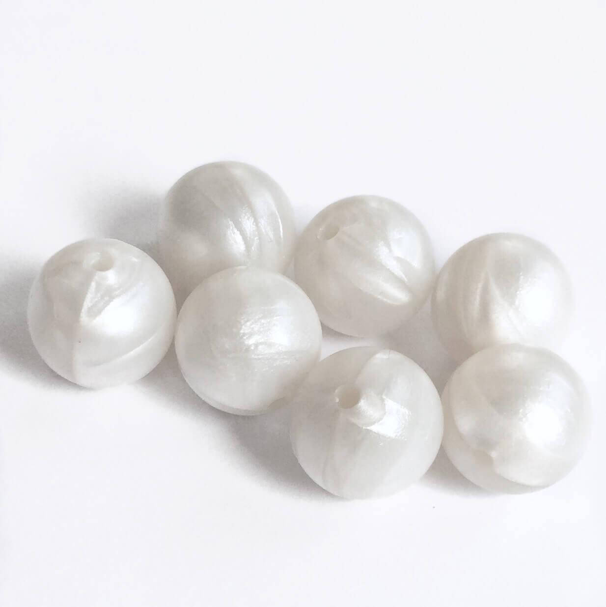 

15мм (белый жемчуг) круглая, силиконовая бусина