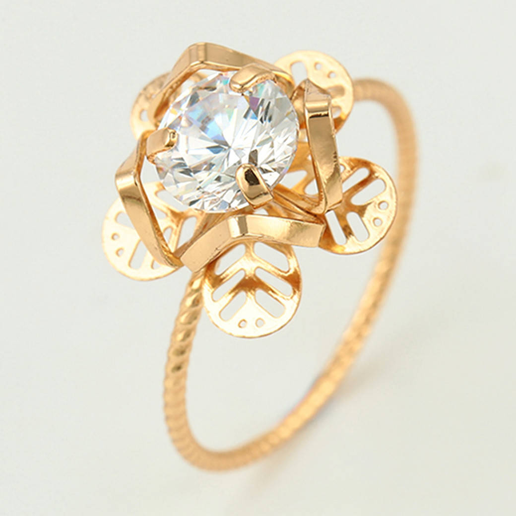 

Кольцо Xuping 15513 белый фианит позолота 18K размер 20
