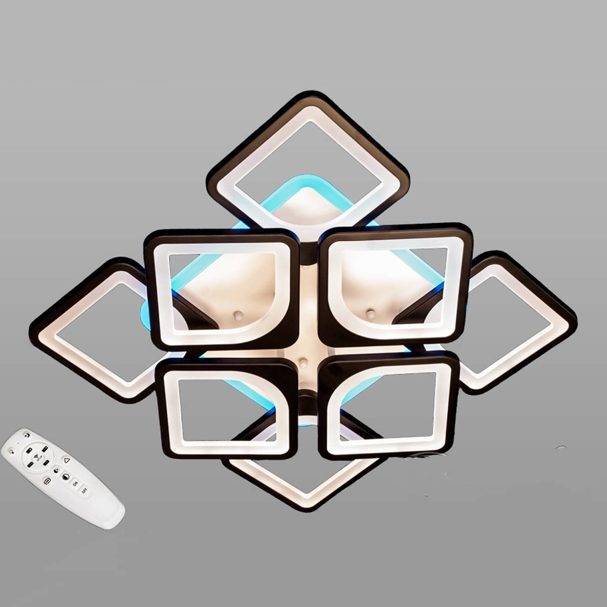 

Светодиодная люстра 145 Вт с RGB подсветкой и регулировкой яркости D-S9171/4+4 LED RGB