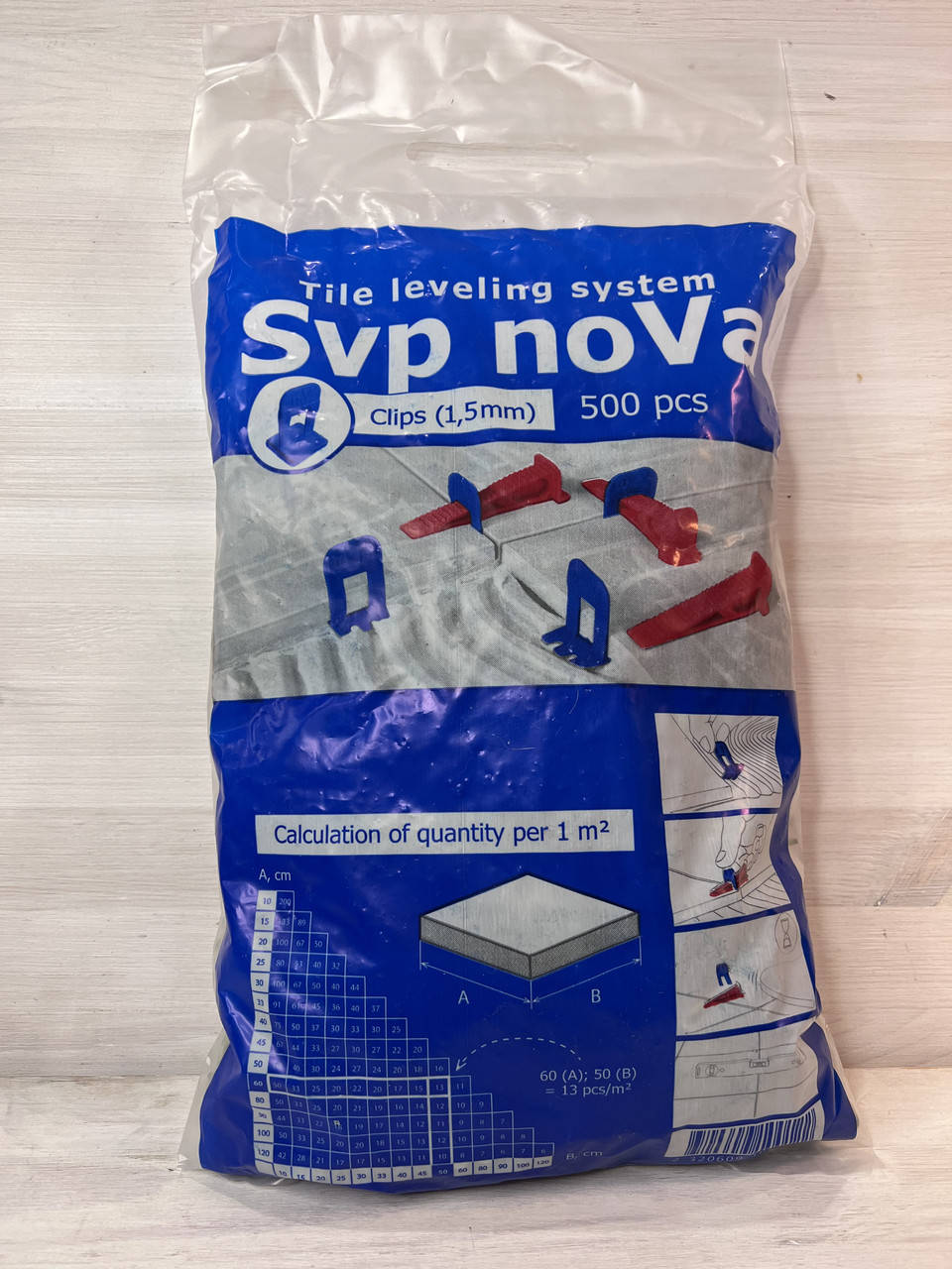 

Система выравнивания (укладки) плитки СВП NOVA. "Зажим" 500штук 1,5 мм.