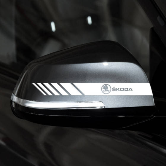 

Наклейка на зеркало Skoda полоса (белая), Белый