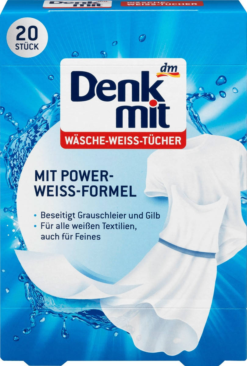 

Denkmit Wäsche-Weiss Tücher Отбеливающие салфетки для стирки белого белья 20 шт.