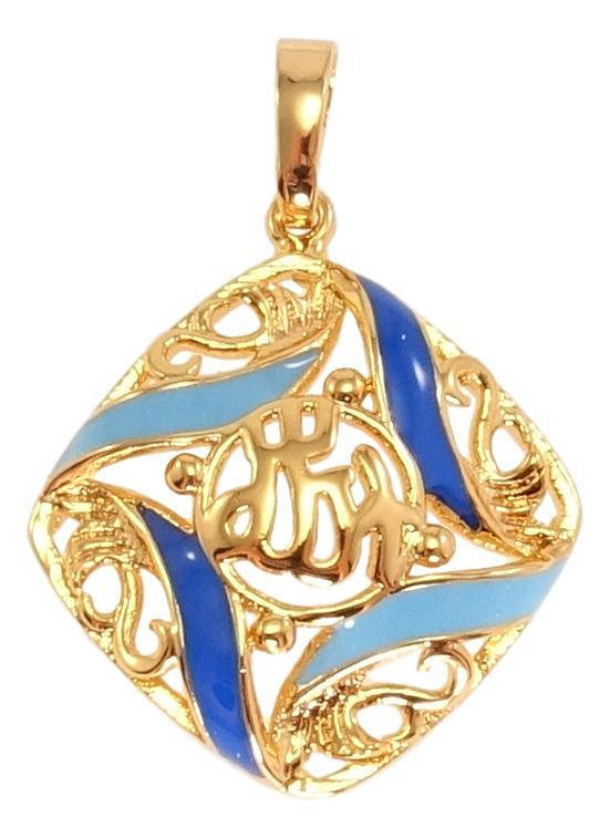 

Кулон Xuping Позолота 18K "Резная подвеска с сине-голубой эмалью и надписью Аллах"