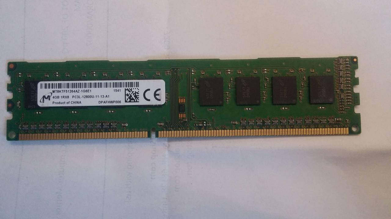 

4GB DDR3 1600MHz Micron PC3L 12800U 1Rx8 RAM Оперативная память