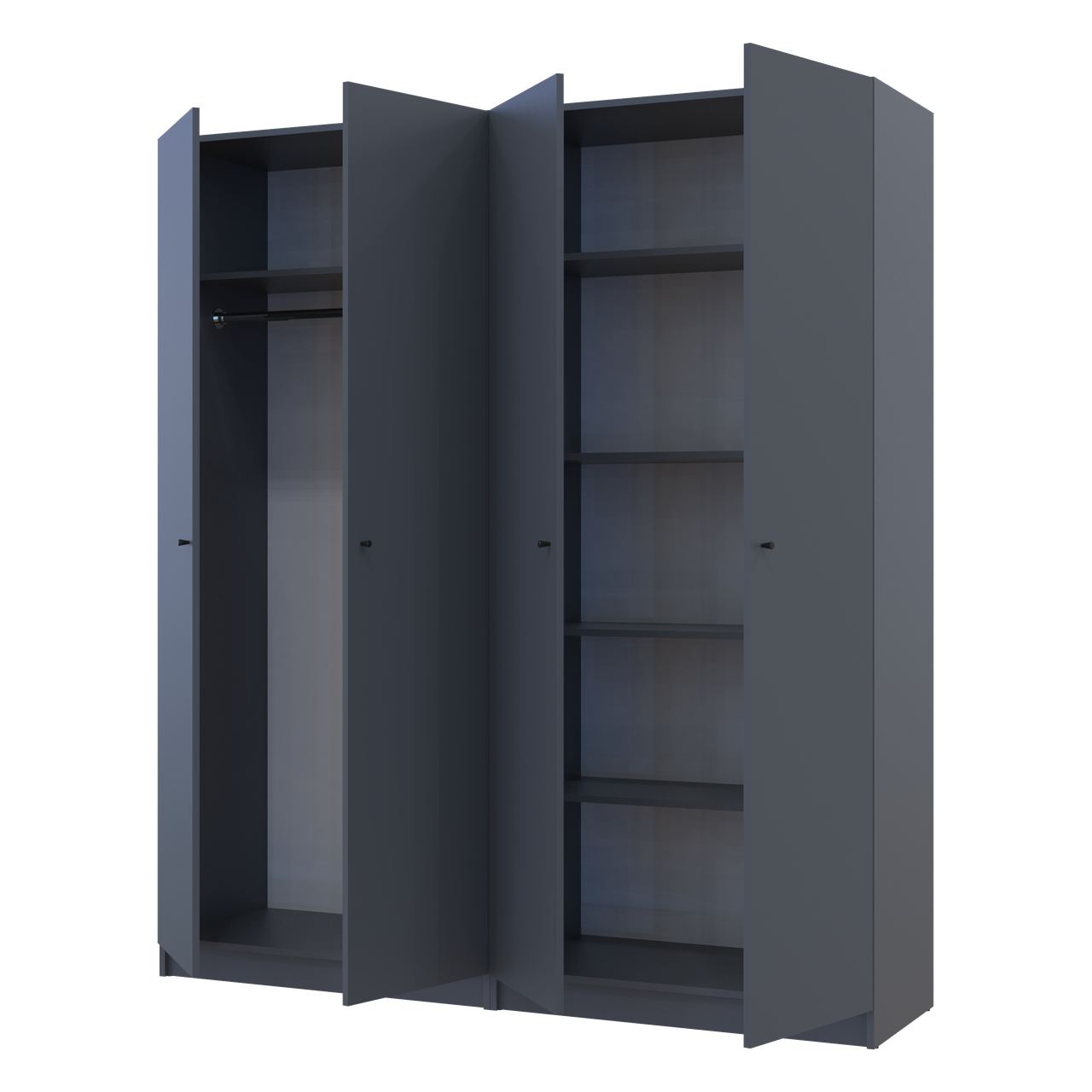 Комплект Doros Промо з полицями Графіт 2+2 ДСП 180х48х204 (44900289)