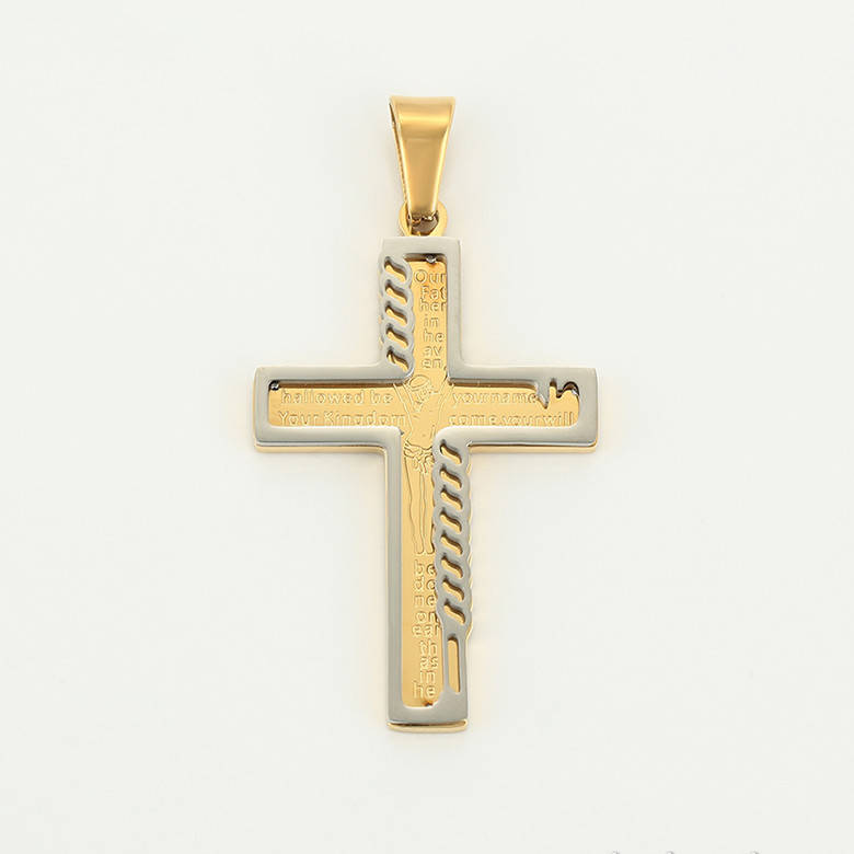 

Крестик с родированием 33099 для цепочки до 4 мм размер 49х26 мм вес 6.9 г позолота 18К