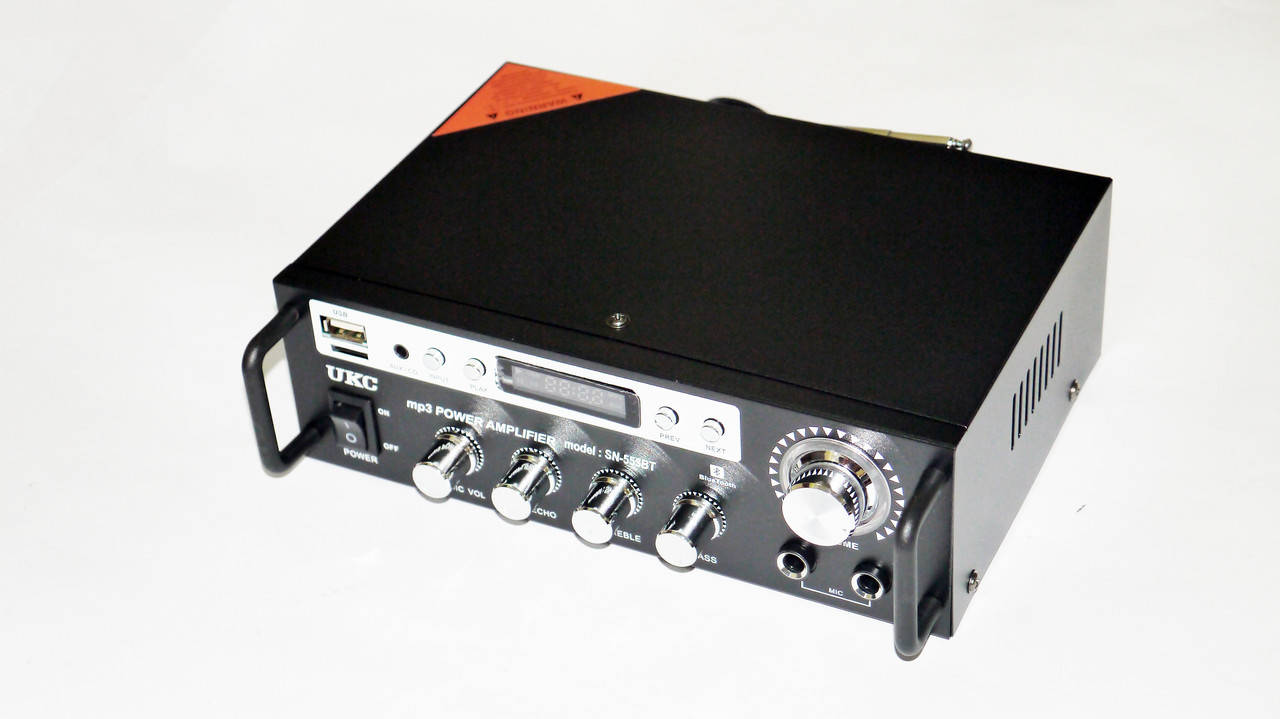 

Усилитель звука UKC SN-555BT FM USB Блютуз + Караоке, Черный