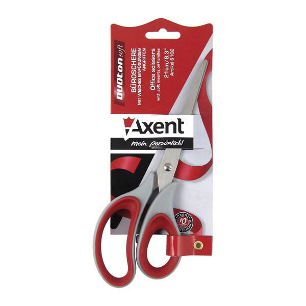 

Ножницы Axent Duoton Soft 16,5см канцелярские серо-красные 6101-06-А