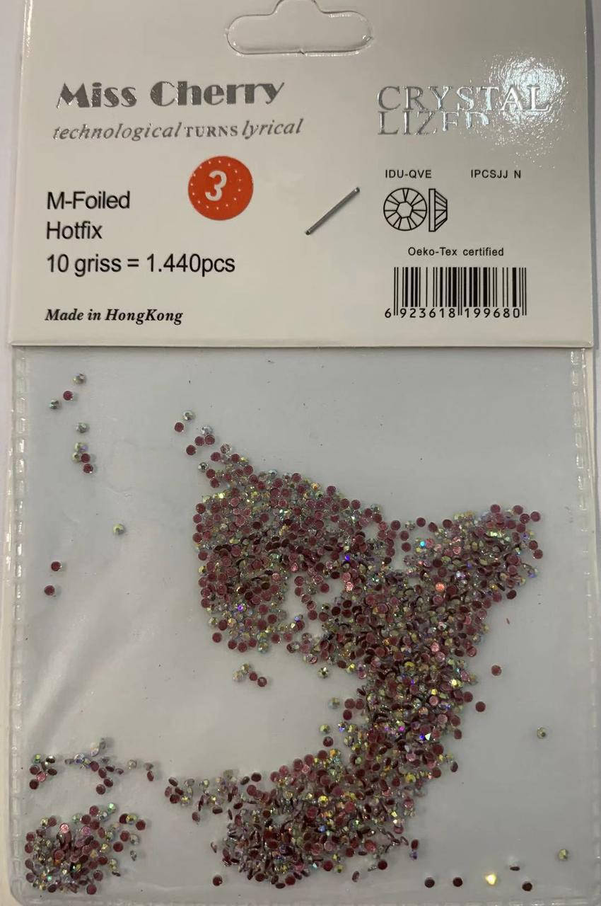 

Стразы для декора ногтей розовый хамелеон 1440 шт, одного размера №3