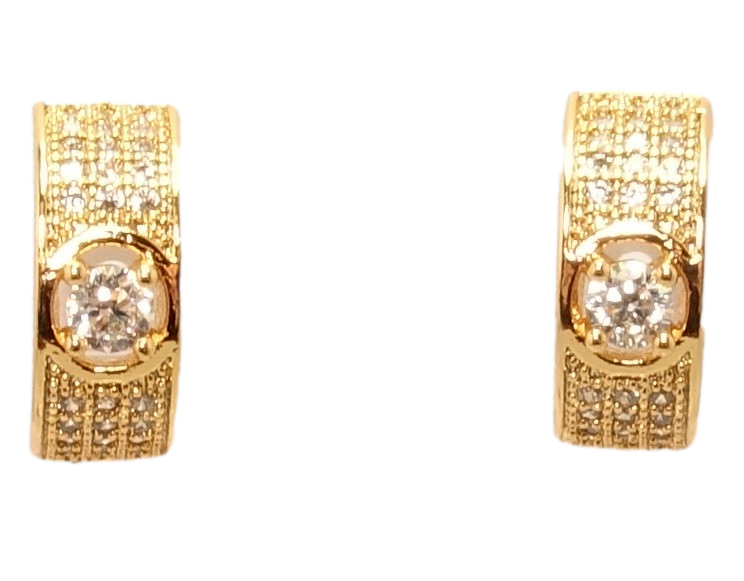 

Серьги Xuping Позолота 18K гвоздики "Дуги с кристаллом и инкрустацией цирконием"