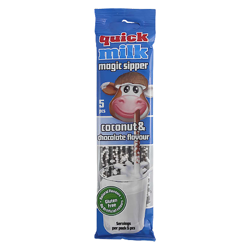 

Трубочки для молока Квік Мілк кокос та шоколад Quick Milk coconut&chocolate 30g 20шт/пач 12пач/ящ (Код :