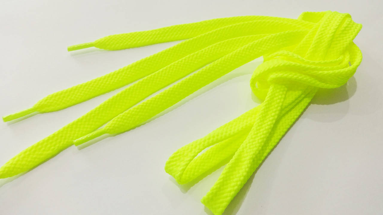 

Шнурки в кроссовки плоские 100 см желтые флуоресцентные (10 мм)